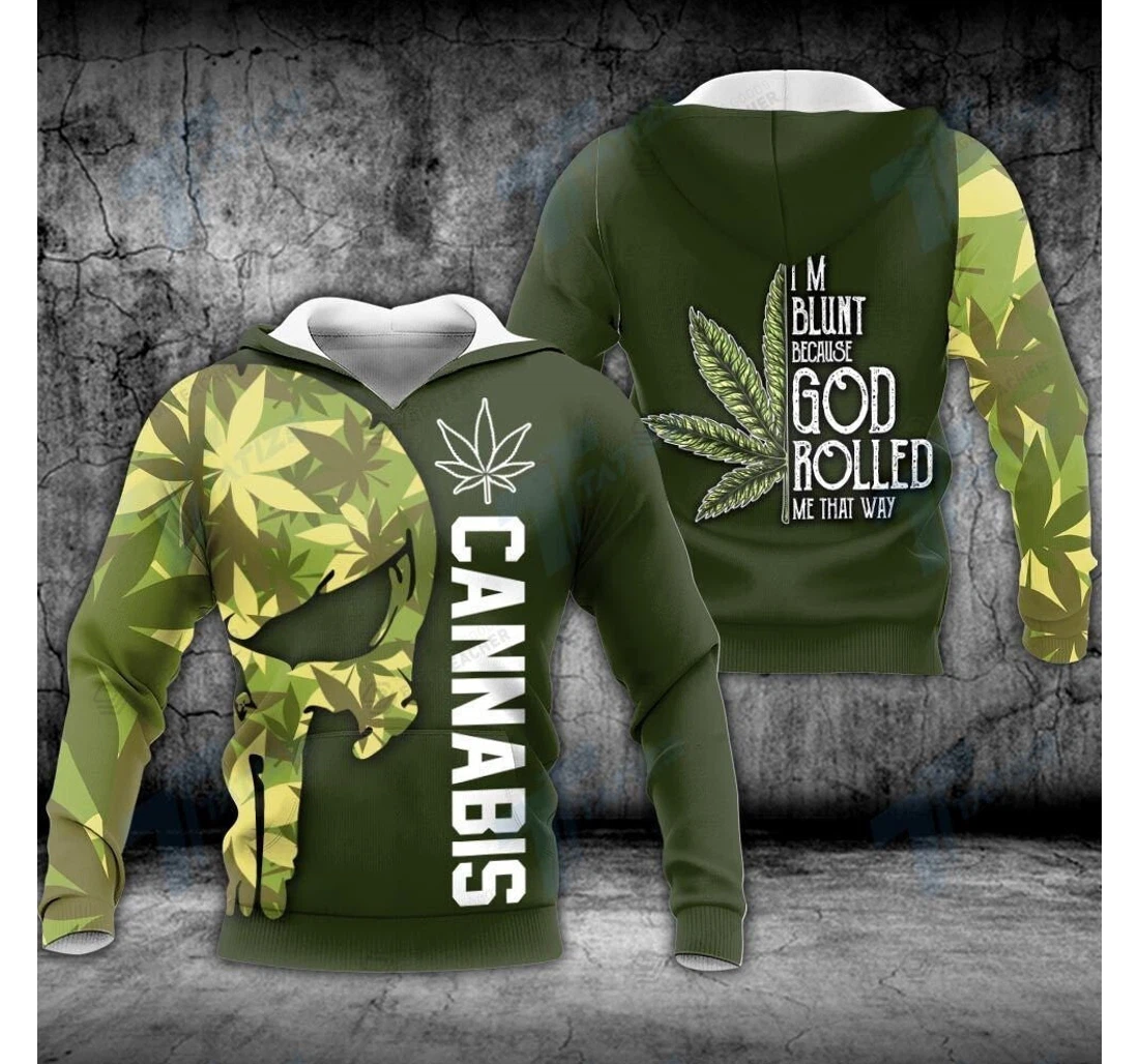 Personalized Skull Weed God Rolled - 3D Printed Pullover Hoodie