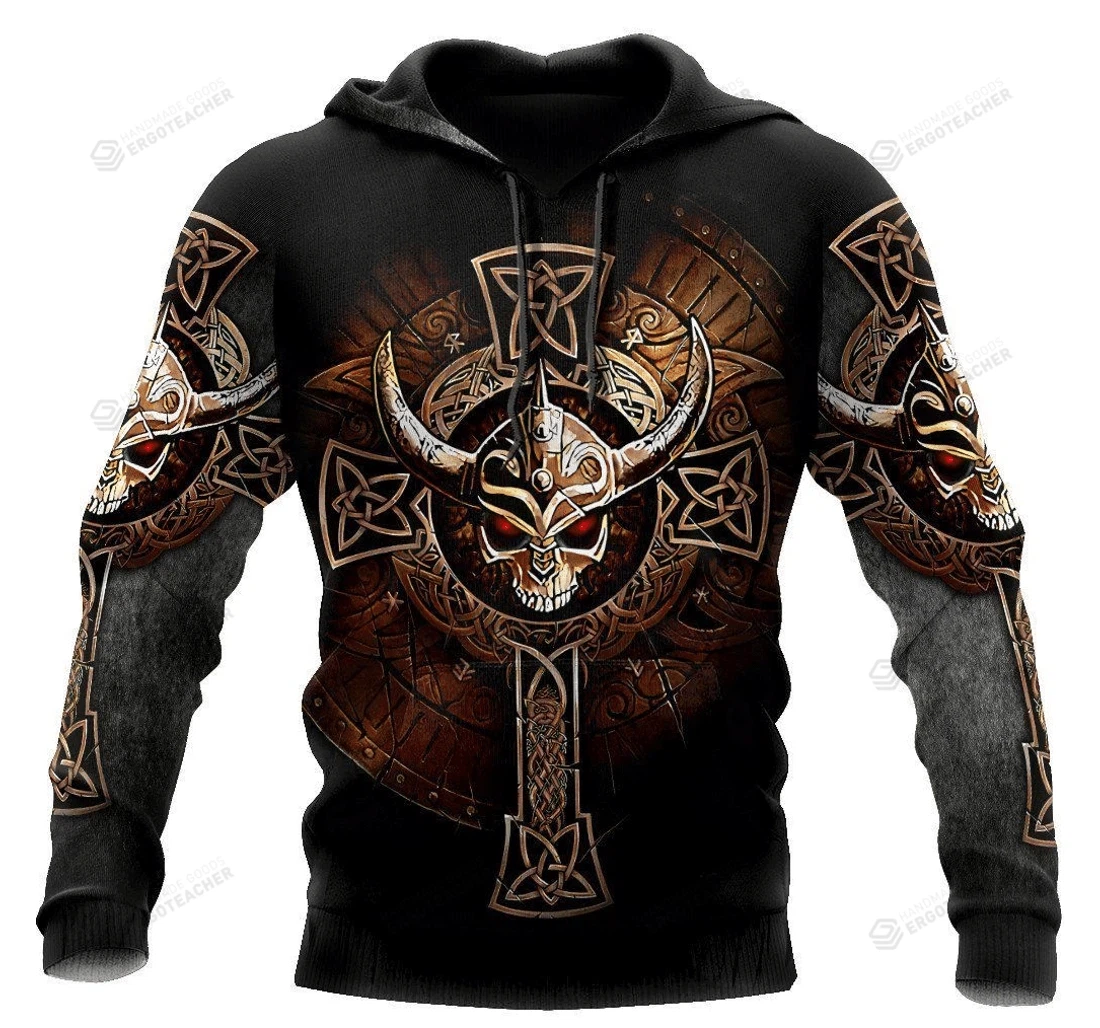 Personalized Viking Skulls - 3D Printed Pullover Hoodie