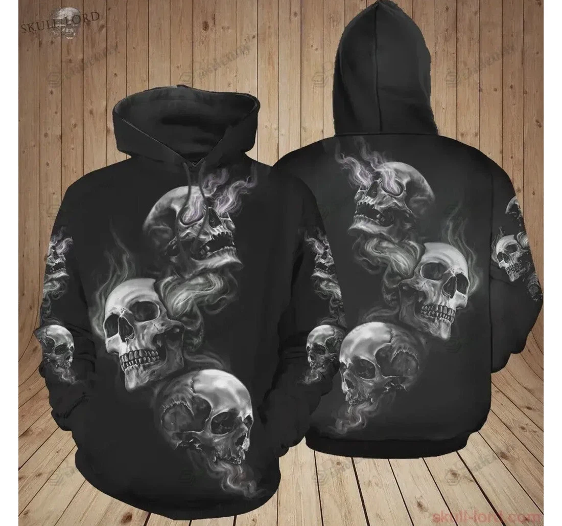 Personalized Skulls Smoke - 3D Printed Pullover Hoodie