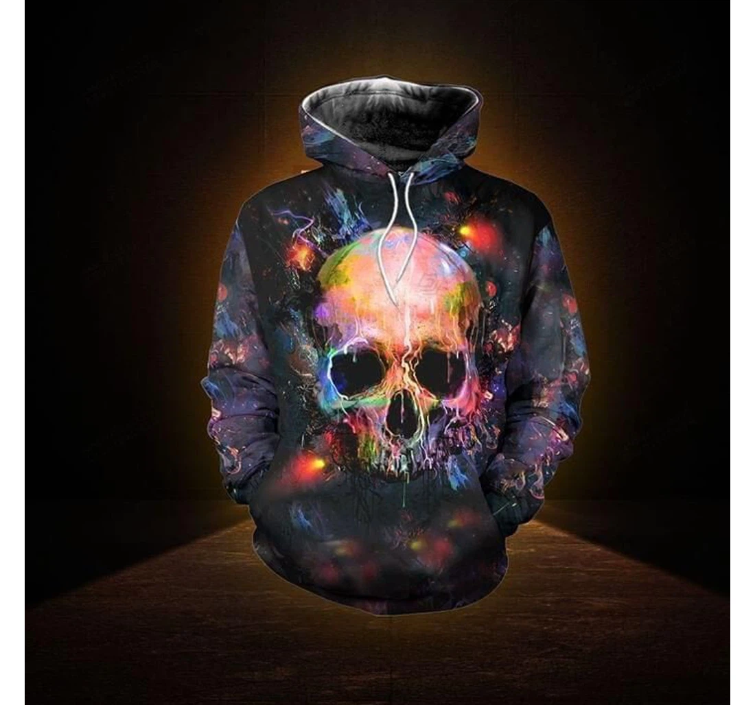 Personalized Skull With Diversity Galaxy - 3D Printed Pullover Hoodie