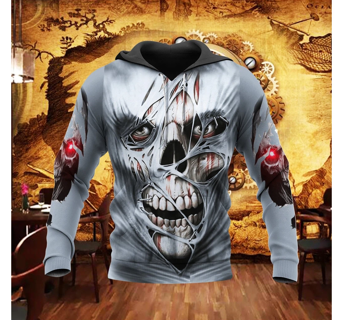 Personalized Skull Spy Warrior Sk-3dh-0k - 3D Printed Pullover Hoodie