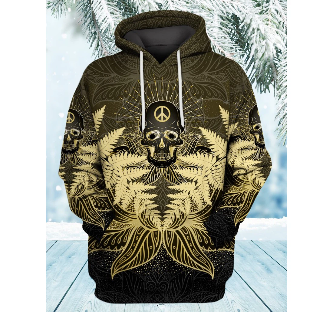 Personalized Skull Lotus Sk-3dh-qs - 3D Printed Pullover Hoodie