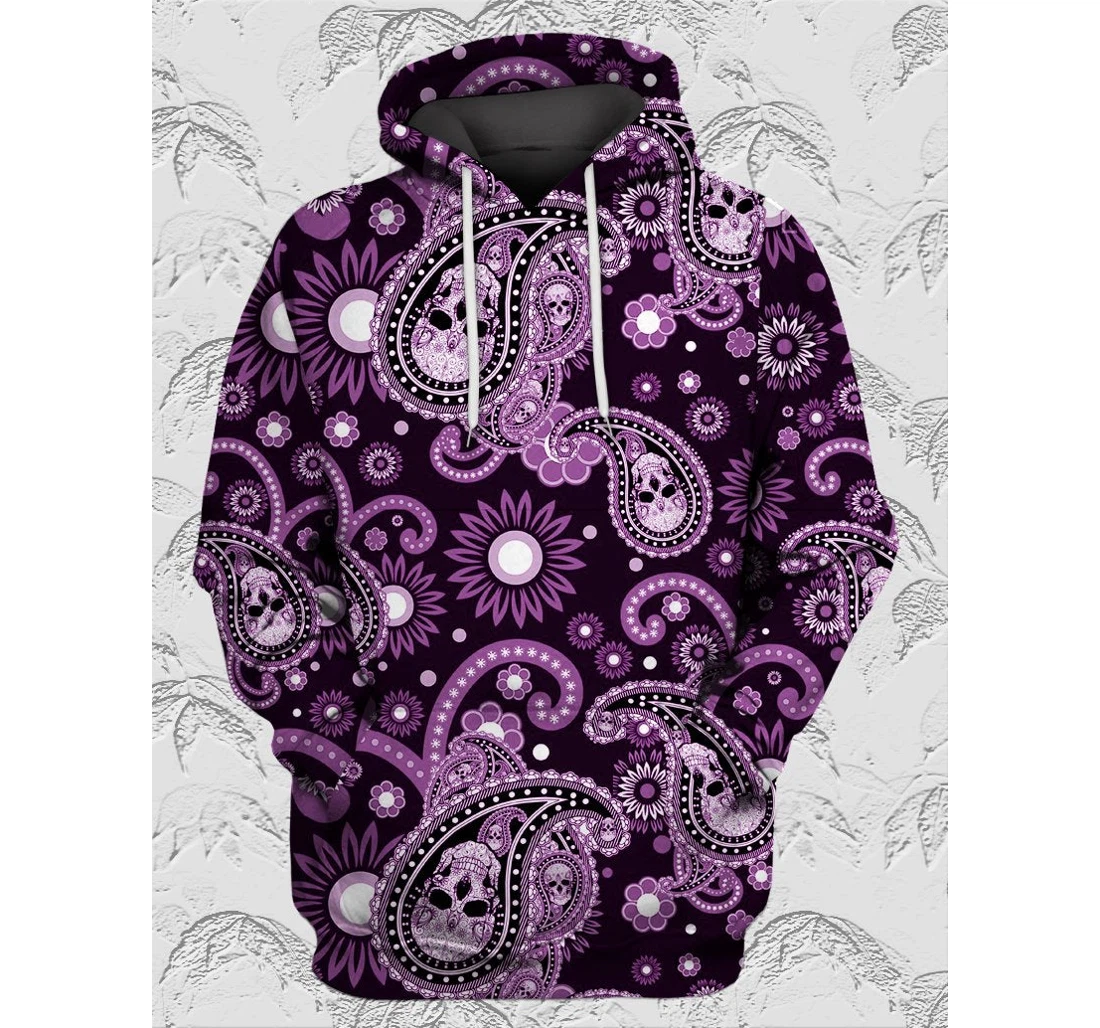 Personalized Skull Pattern Sk-3dh-qs - 3D Printed Pullover Hoodie