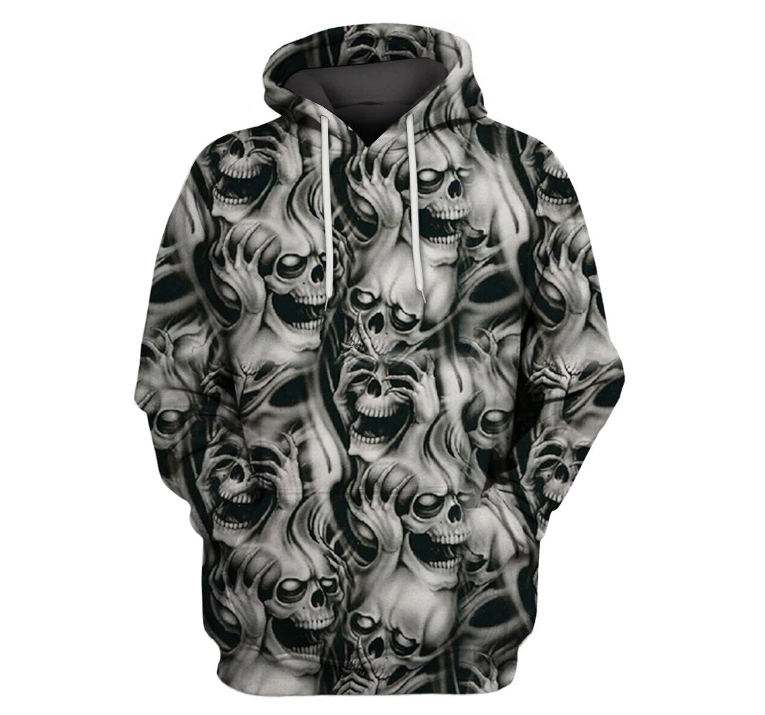 Personalized Skull Shades Sk-3dh-h3 - 3D Printed Pullover Hoodie