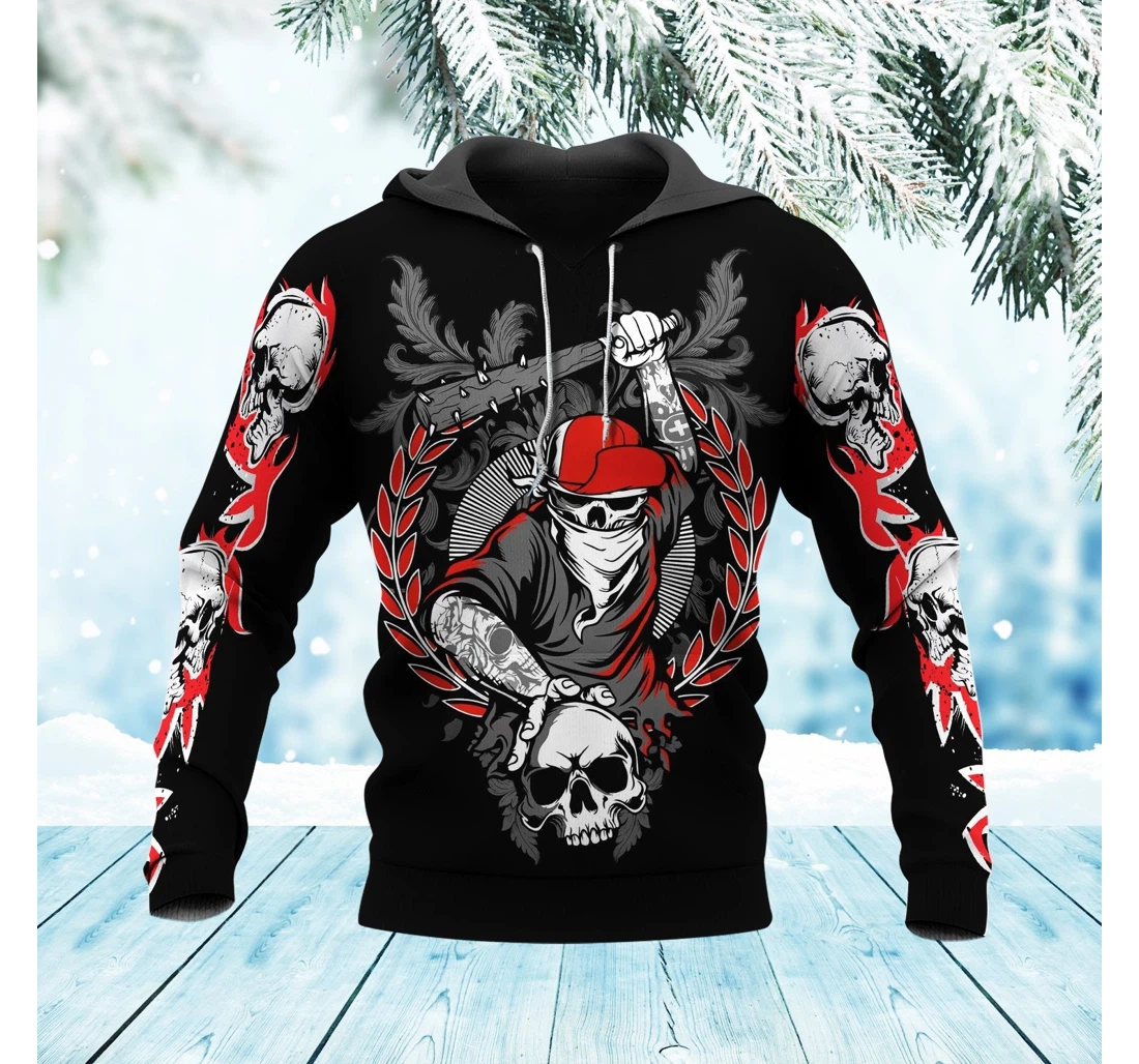 Personalized Skull Fight Skull Sk-3dh-0k - 3D Printed Pullover Hoodie