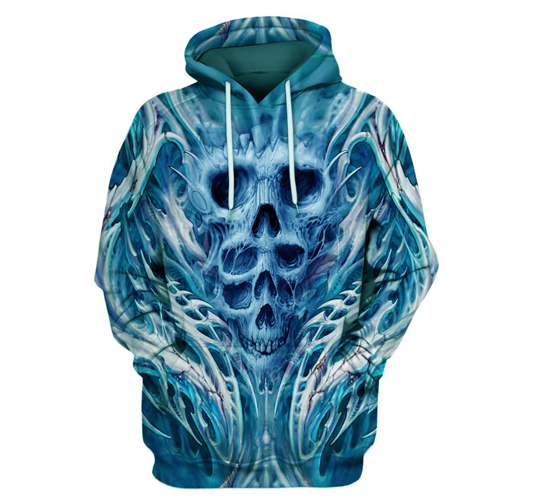Personalized Skull Horror Sk-3dh-g6 - 3D Printed Pullover Hoodie