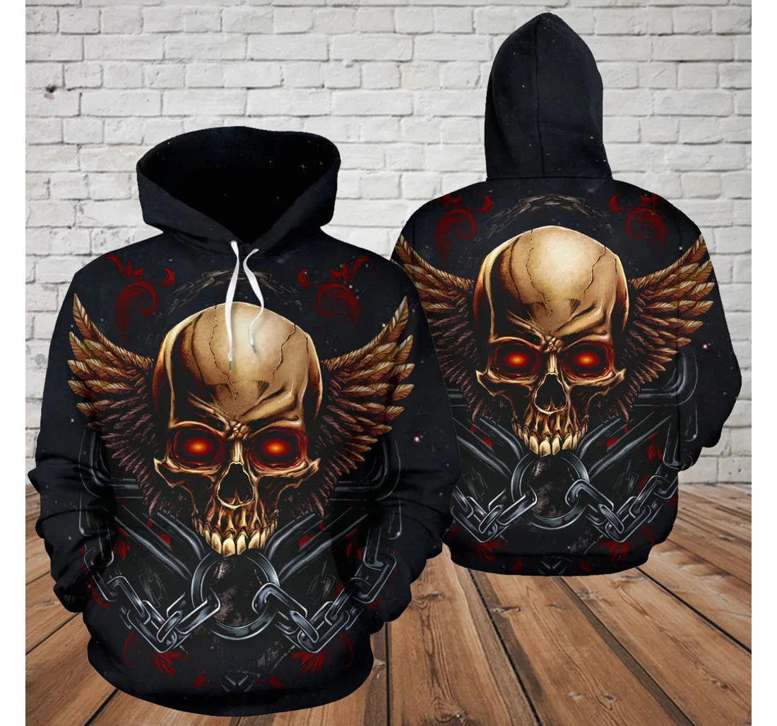 Personalized Themazicc Winged Skull - 3D Printed Pullover Hoodie