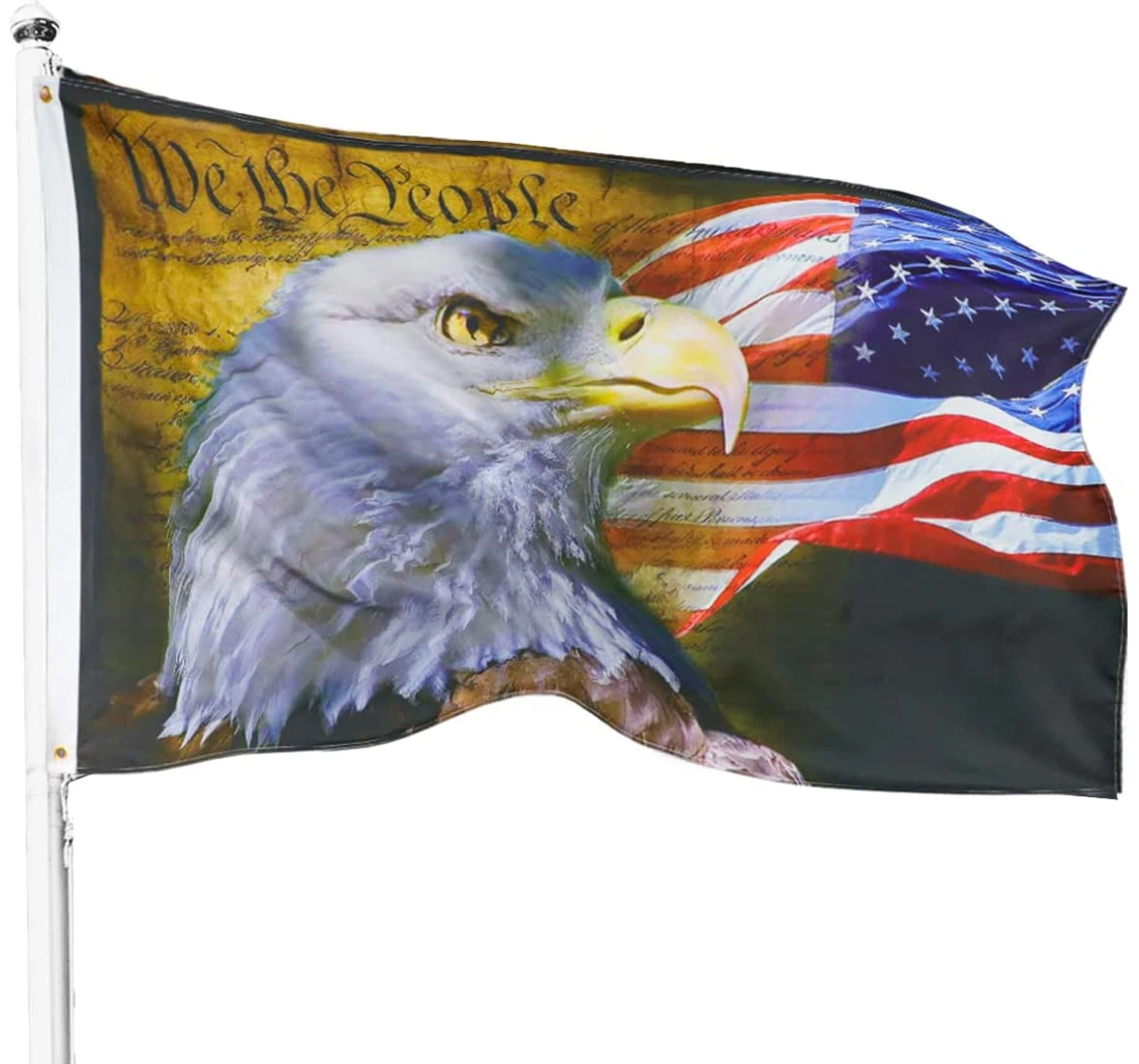 Vintage American Bald Eagle Usa Independence Day Of Freedom Patriotism Great Bald Eagle 03 Printed Both-Sides, UV And Fade - Resistant Flag