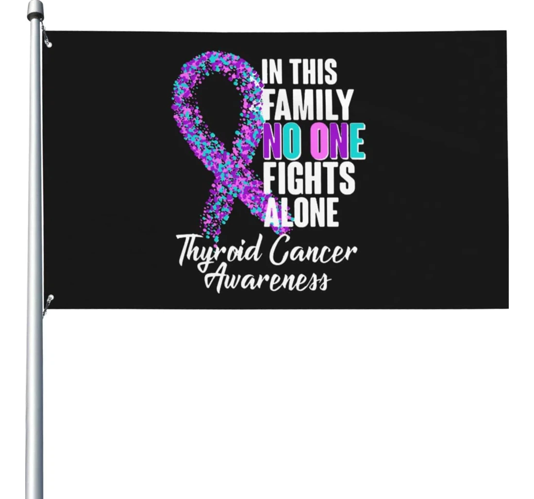 Thyroid Cancer Awareness Indooroutdoor And Usa Printed Both-Sides, UV And Fade - Resistant Flag