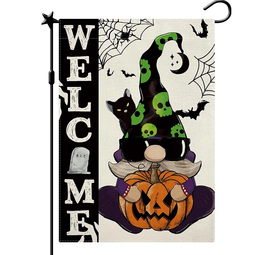 Halloween Halloween Halloween Gnomes Halloween Pumpkin Halloween Rustic Farmhous In Printed Both-Sides, UV And Fade - Resistant Flag