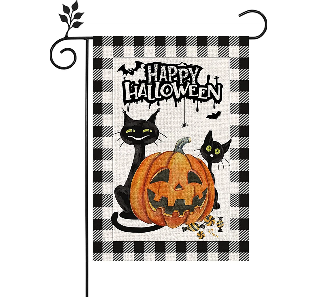 Halloween Cat Ghost Pumpkin Halloween Halloween Printed Both-Sides, UV And Fade - Resistant Flag