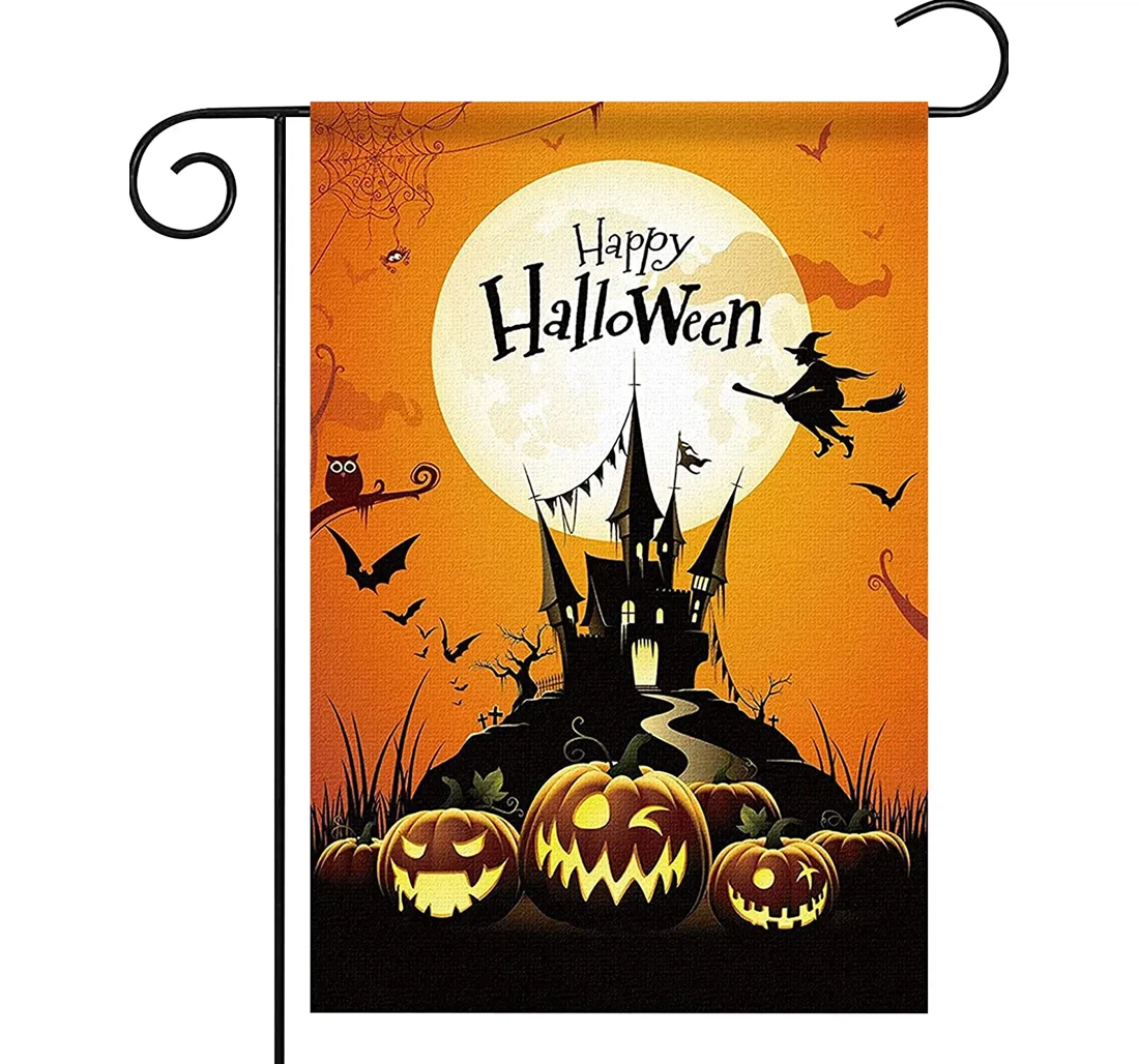 Happy Halloween Halloween Witch Halloween Pumpkin Halloween Spider Moon Halloween Printed Both-Sides, UV And Fade - Resistant Flag