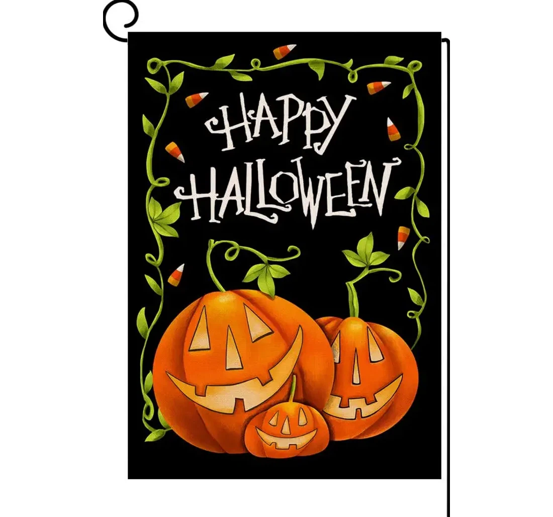 Happy Halloween Fall Pumpkin Candy Bw201 Printed Both-Sides, UV And Fade - Resistant Flag