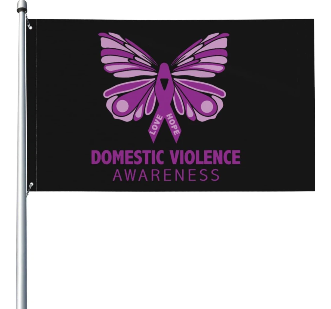 Domestic Violence Awareness Pub Printed Both-Sides, UV And Fade - Resistant Flag
