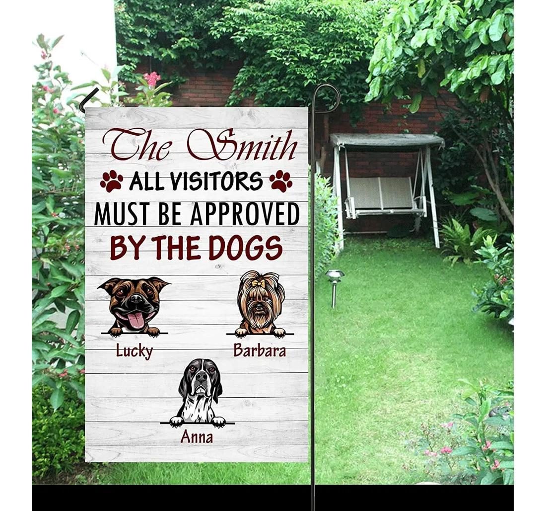 Dog Flag,dog Flag,flag Dog On It,personalized Dog Pet Pet Name Gi Dog Lover Pet, All Guests Must Be Approved By The Dog Printed Both-Sides, UV And Fade - Resistant Flag