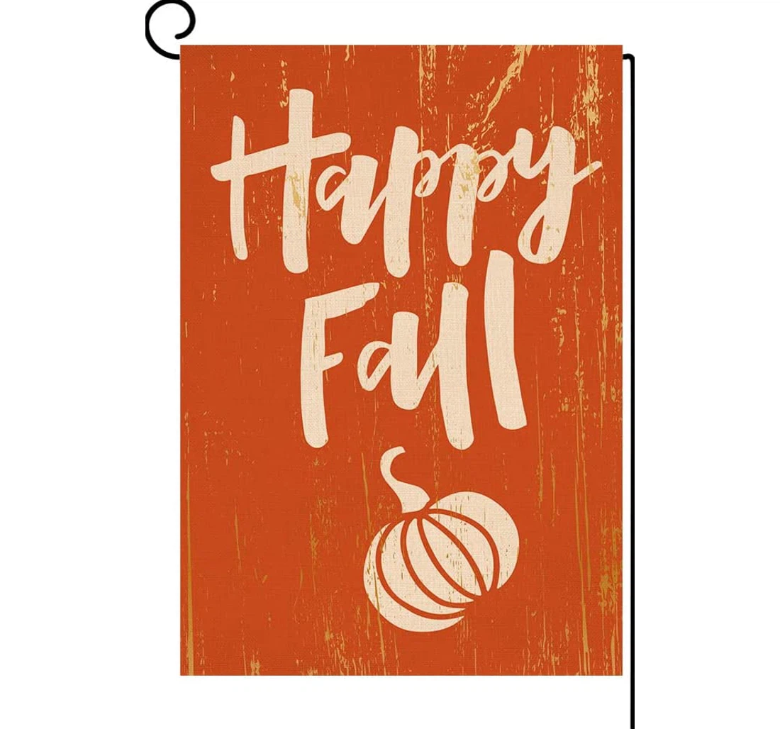 Happy Fall Autumn Pumpkin Thanksgiving Bw167 Printed Both-Sides, UV And Fade - Resistant Flag