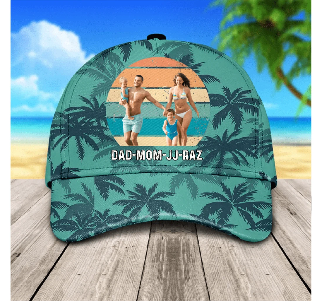 Customized Beach Family Hat For Summer, Personalized Summer For Family Combo Unisex Snapback, Classic Baseball Cap