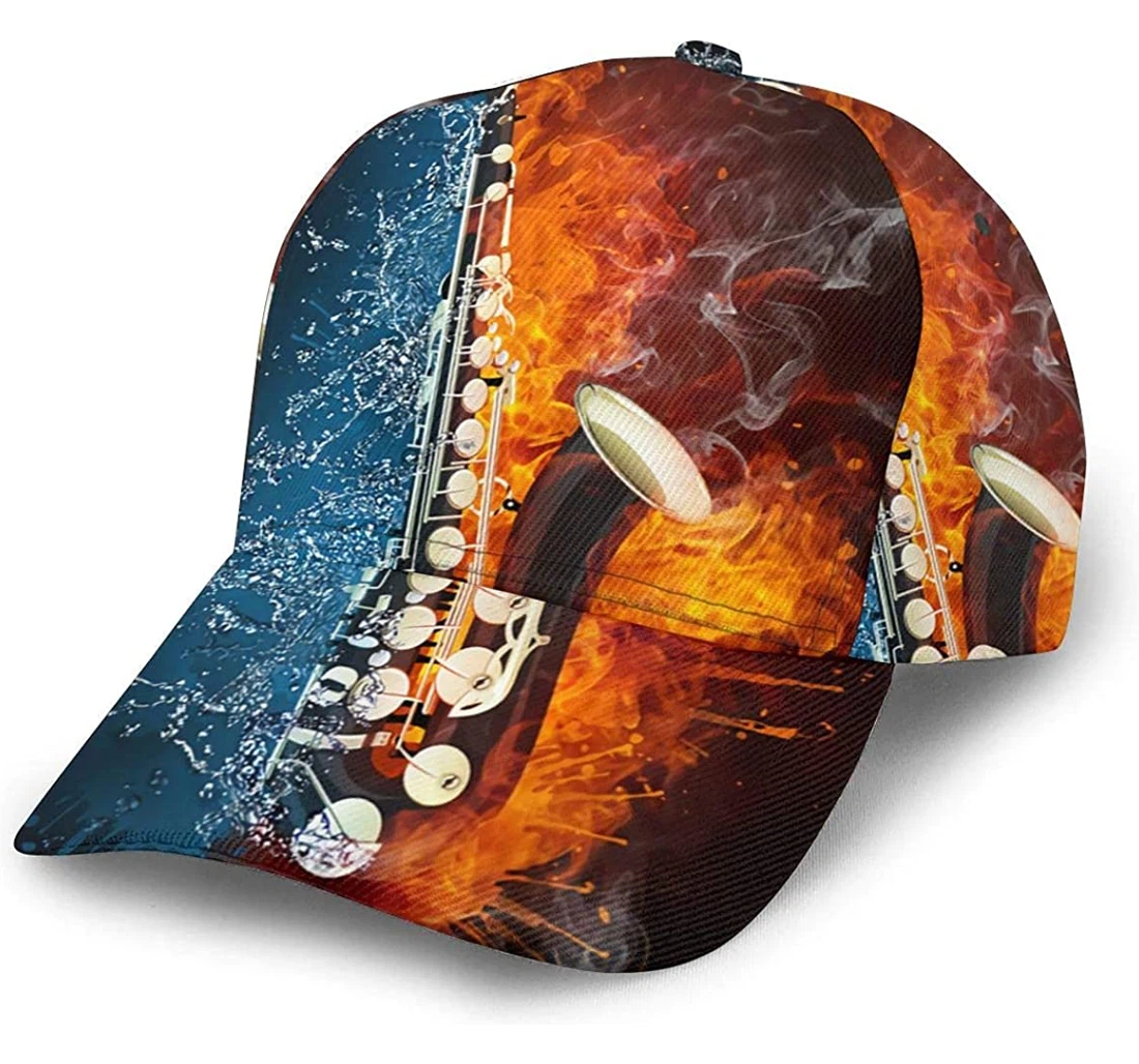 Personalized Water And Fire Saxophone Unisex Snapback, Classic Baseball Cap