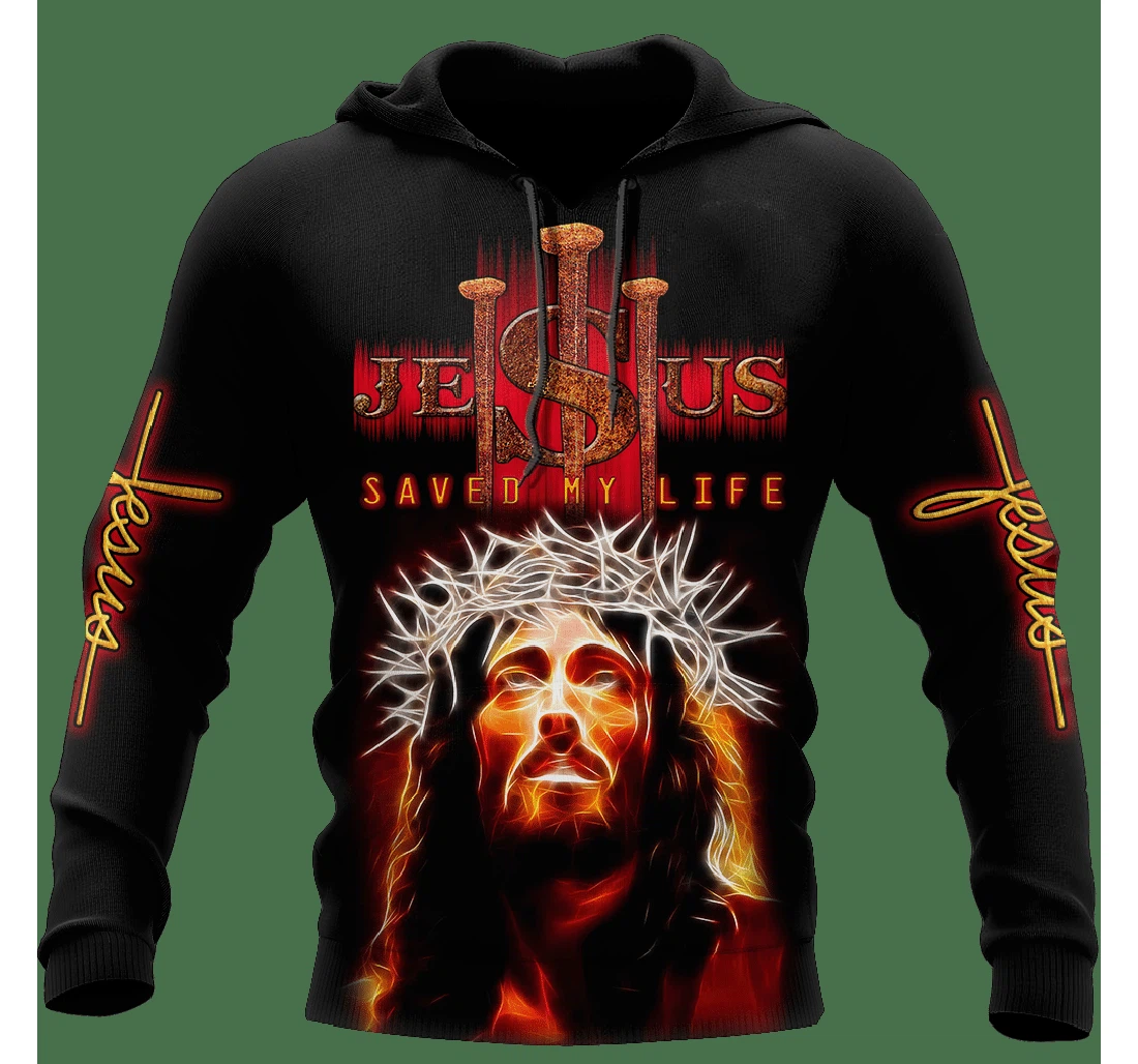 Personalized Jesus Saved My Life Jesus Design Christian - 3D Printed Pullover Hoodie