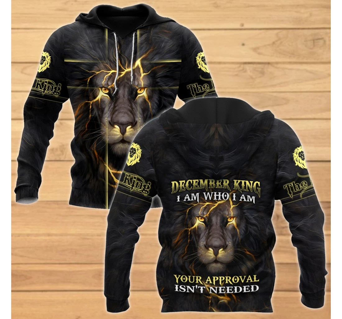 Personalized December King Jesus Lion Jesus Christian - 3D Printed Pullover Hoodie