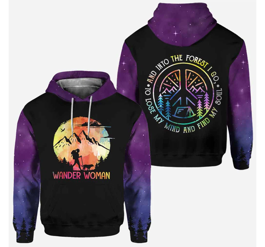 Personalized Into The Forest I Go Hiking - 3D Printed Pullover Hoodie