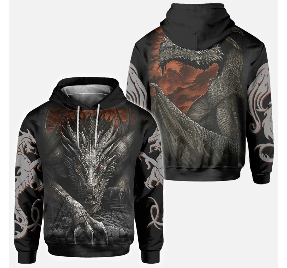 Personalized Giant Dragon - 3D Printed Pullover Hoodie
