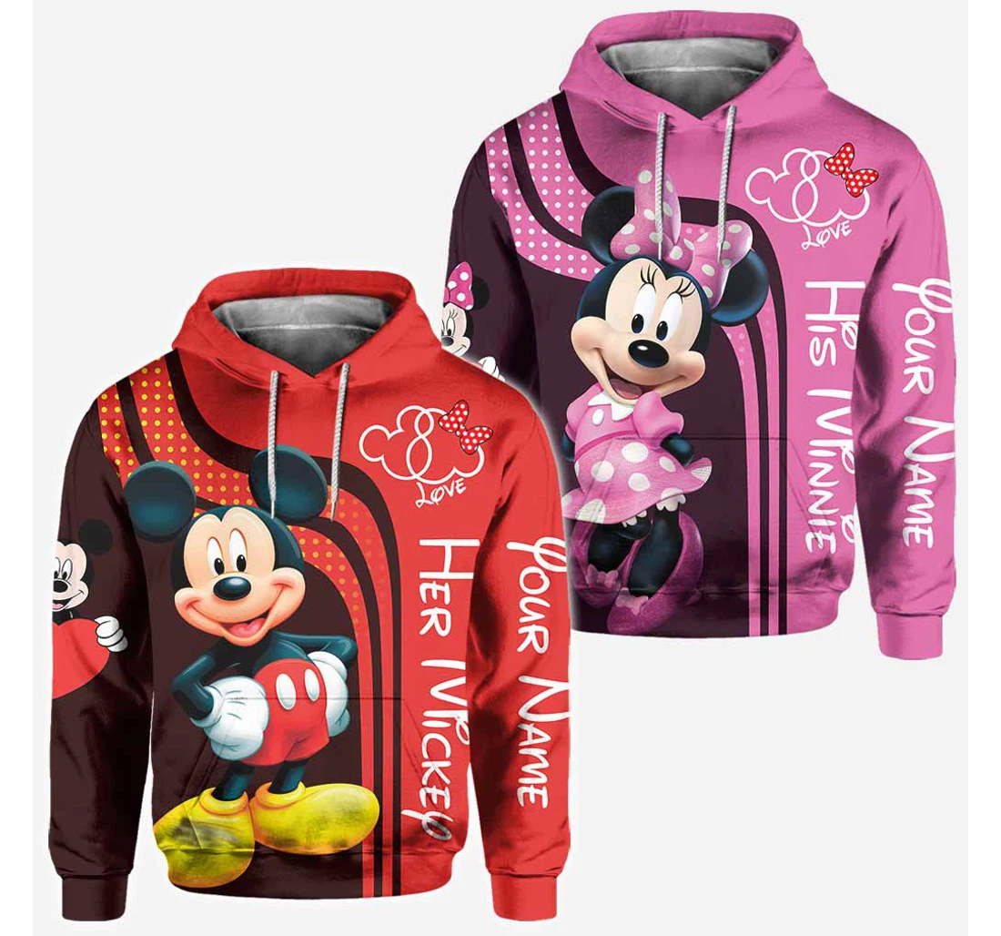 Mouse Ears Couple Personalized - 3D Printed Pullover Hoodie