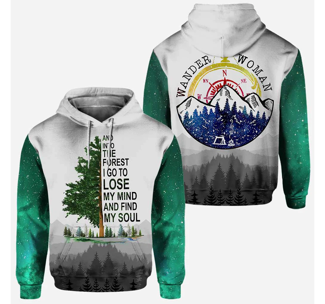 Personalized Into The Forest I Go Hiking - 3D Printed Pullover Hoodie