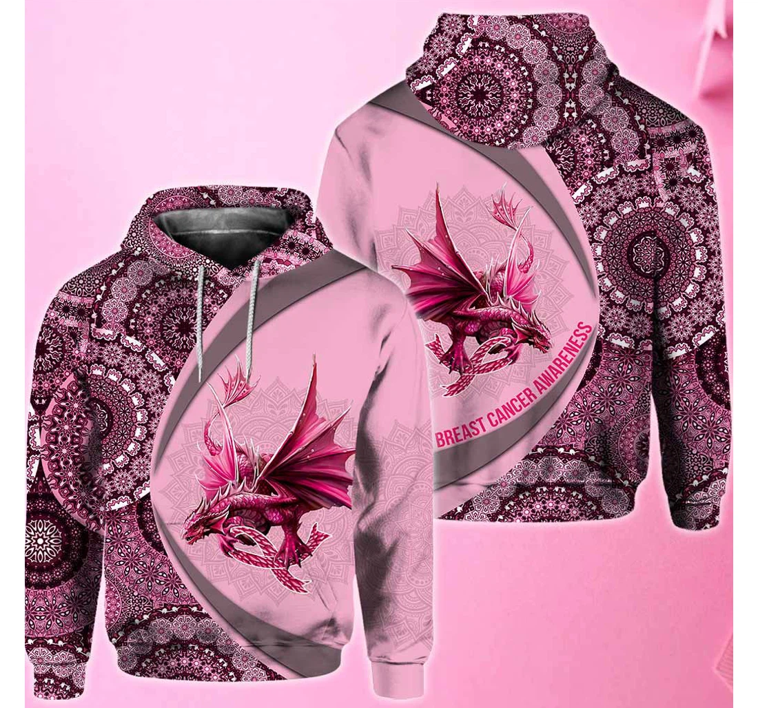 Personalized Breast Cancer Awareness - 3D Printed Pullover Hoodie