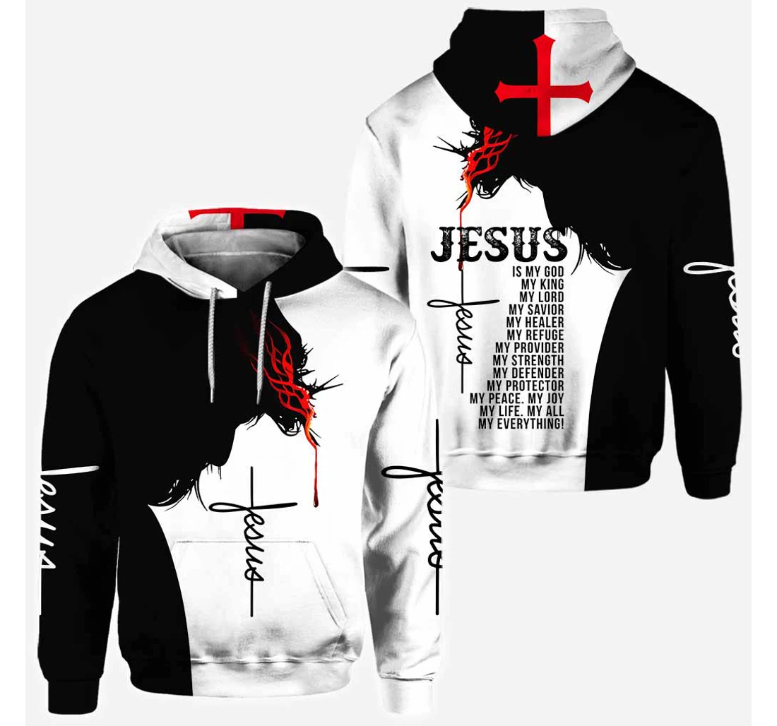 Personalized Christian Jesus Is My Everything Christian - 3D Printed Pullover Hoodie