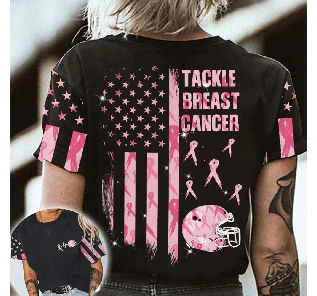 Personalized Tackle Breast Cancer Breast Cancer Awareness - 3D Printed Pullover Hoodie