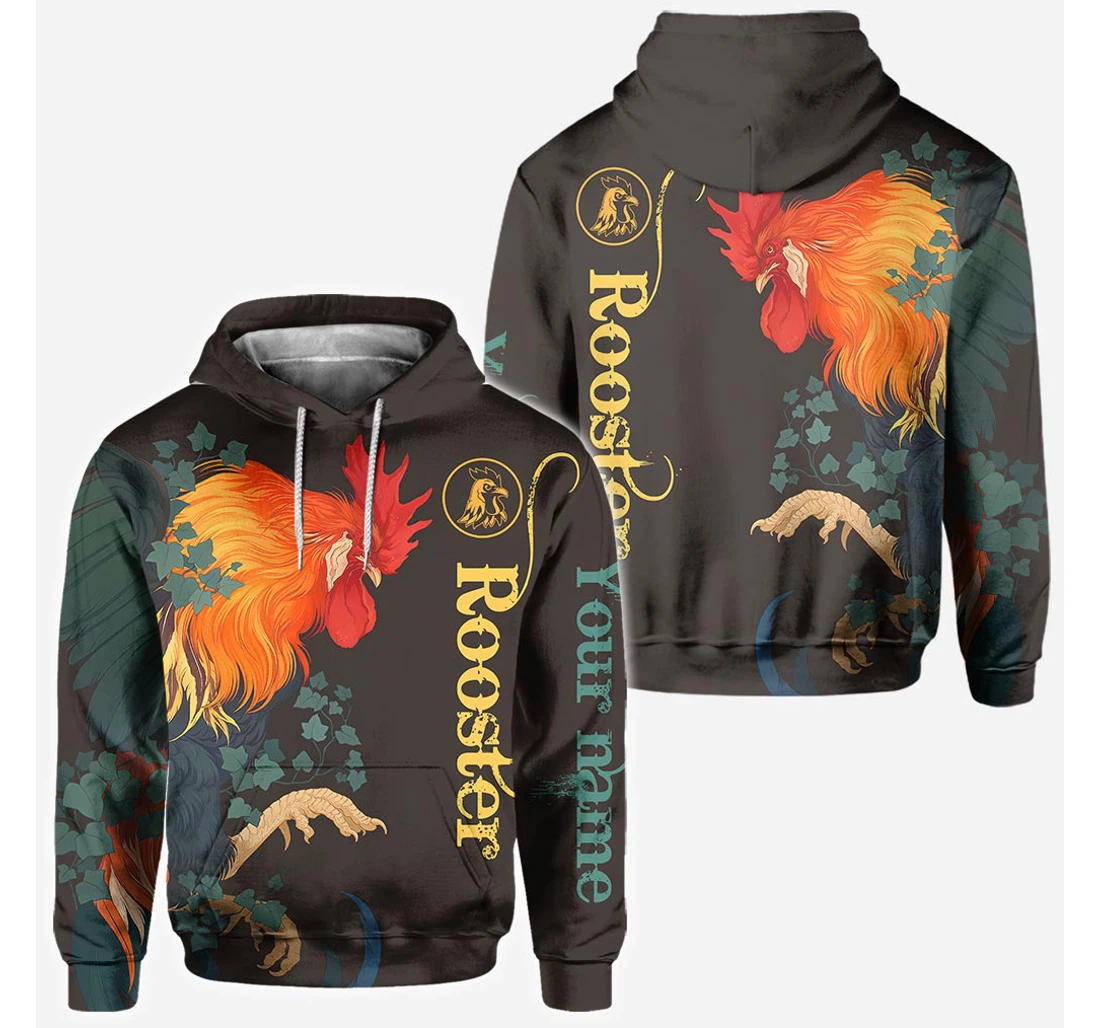 Rooster Personalized Chicken - 3D Printed Pullover Hoodie