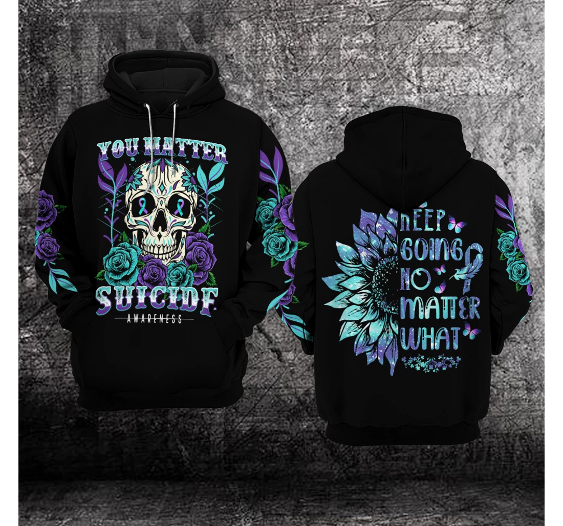 Personalized Keep Going No Matter What Suicide Prevention - 3D Printed Pullover Hoodie
