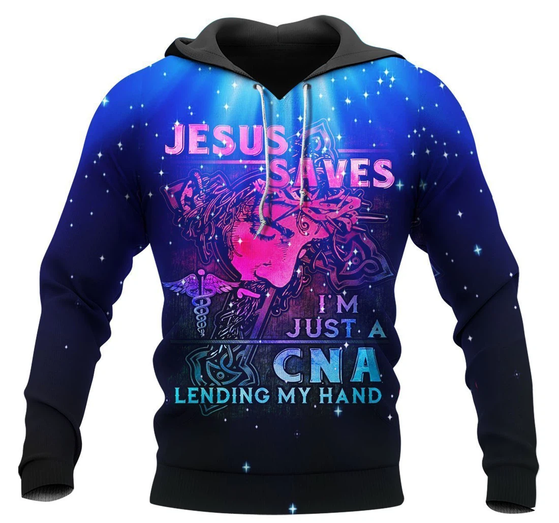 Personalized I'm Just A Cna Jesus Christian - 3D Printed Pullover Hoodie