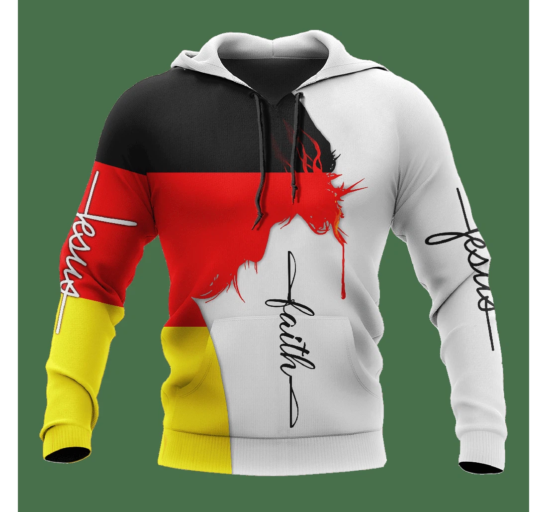 Personalized Jesus Germany Christian - 3D Printed Pullover Hoodie