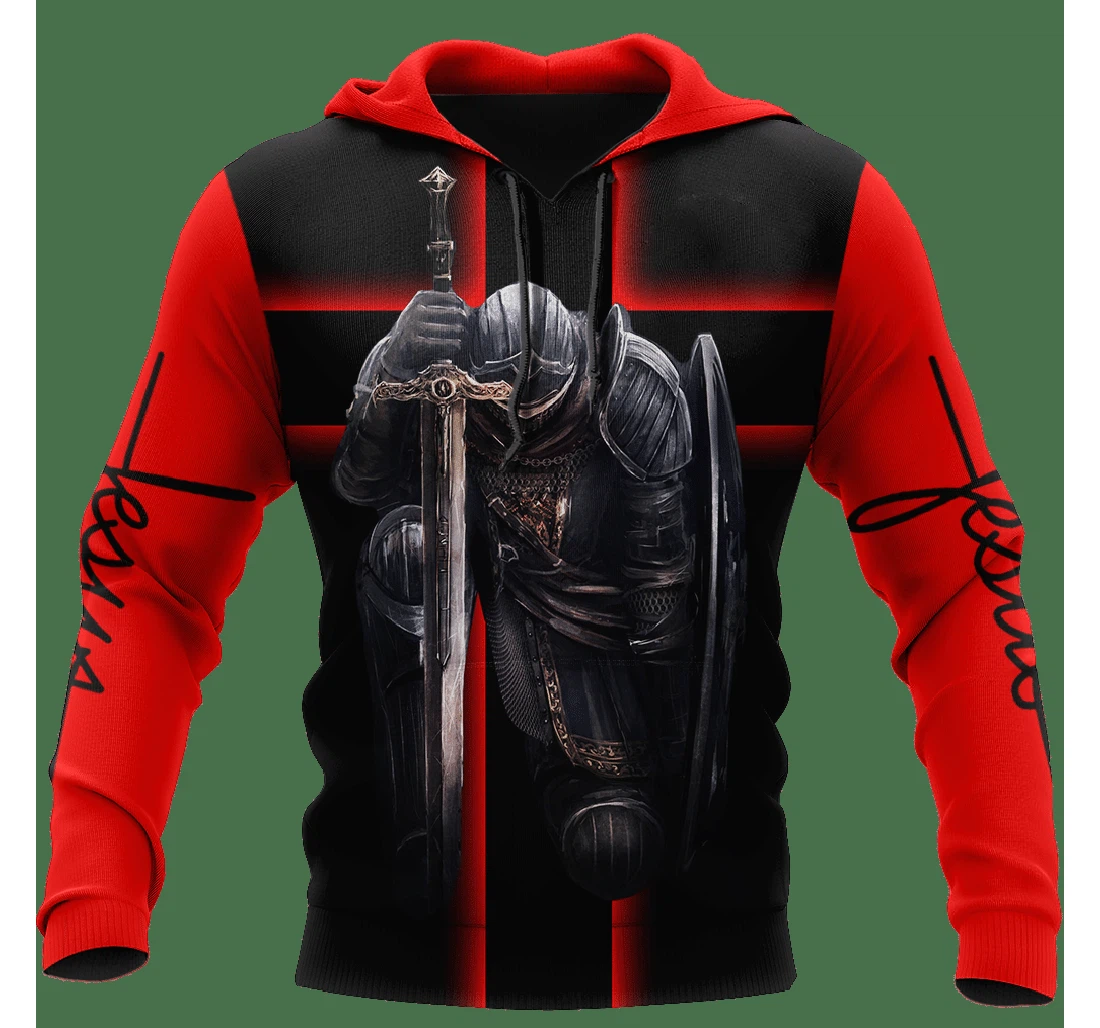 Personalized Team Jesus Knight Templar Christian - 3D Printed Pullover Hoodie