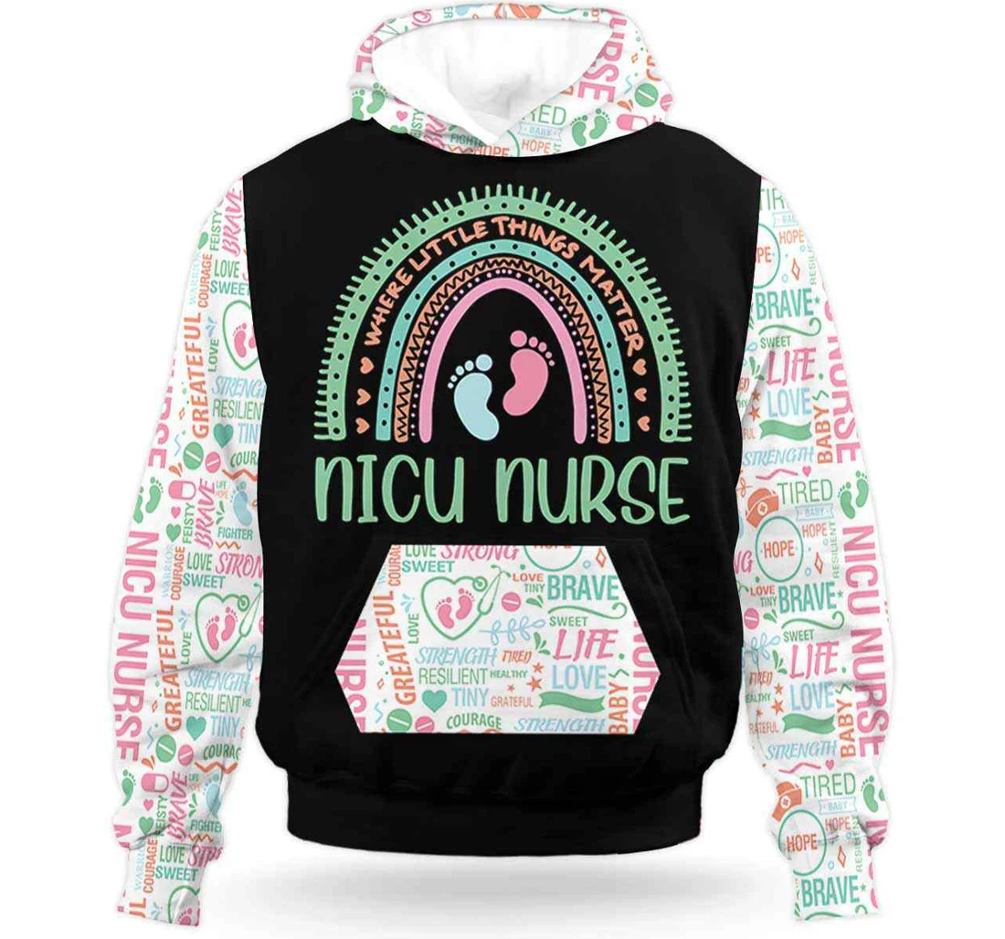 Personalized Rainbow Nurse Nurse - 3D Printed Pullover Hoodie