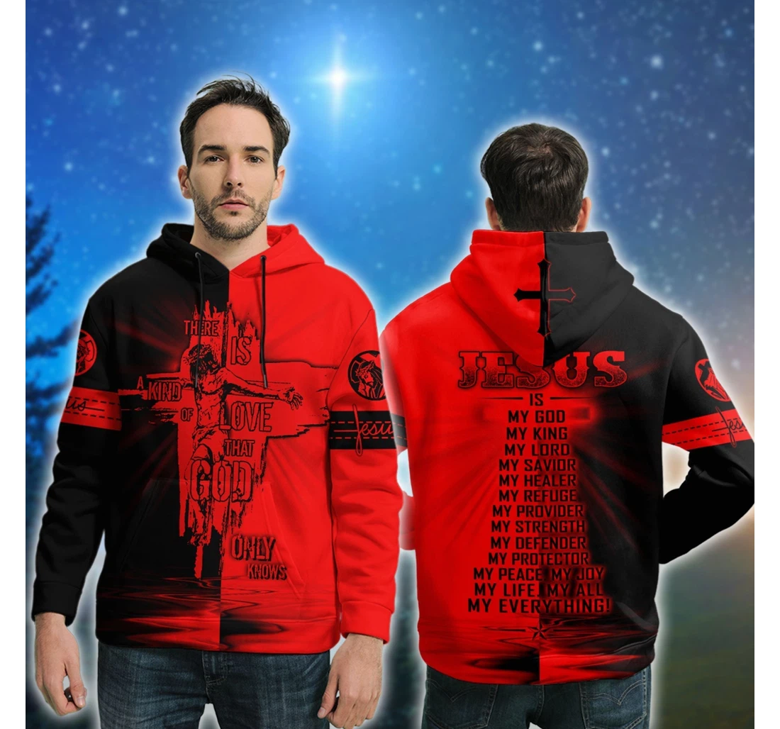 Personalized There Is A Kind Of Love That God Only Knows Red Color Jesus Christian - 3D Printed Pullover Hoodie