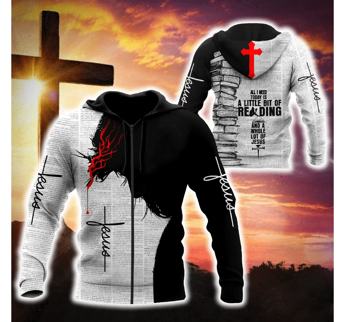 Personalized Reading Jesus That All I Need Jesus Christian - 3D Printed Pullover Hoodie