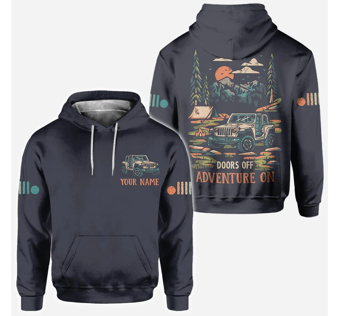 Doors Off Adventure On Personalized Car - 3D Printed Pullover Hoodie