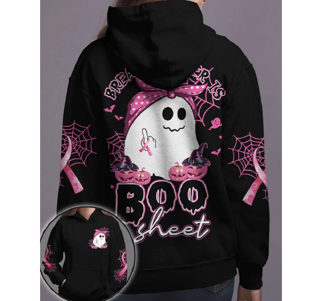 Personalized Breast Cancer Is Boo Sheet Breast Cancer Awareness - 3D Printed Pullover Hoodie