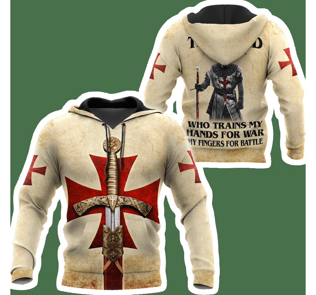 Personalized Knights Templar God Jesus Christian - 3D Printed Pullover Hoodie