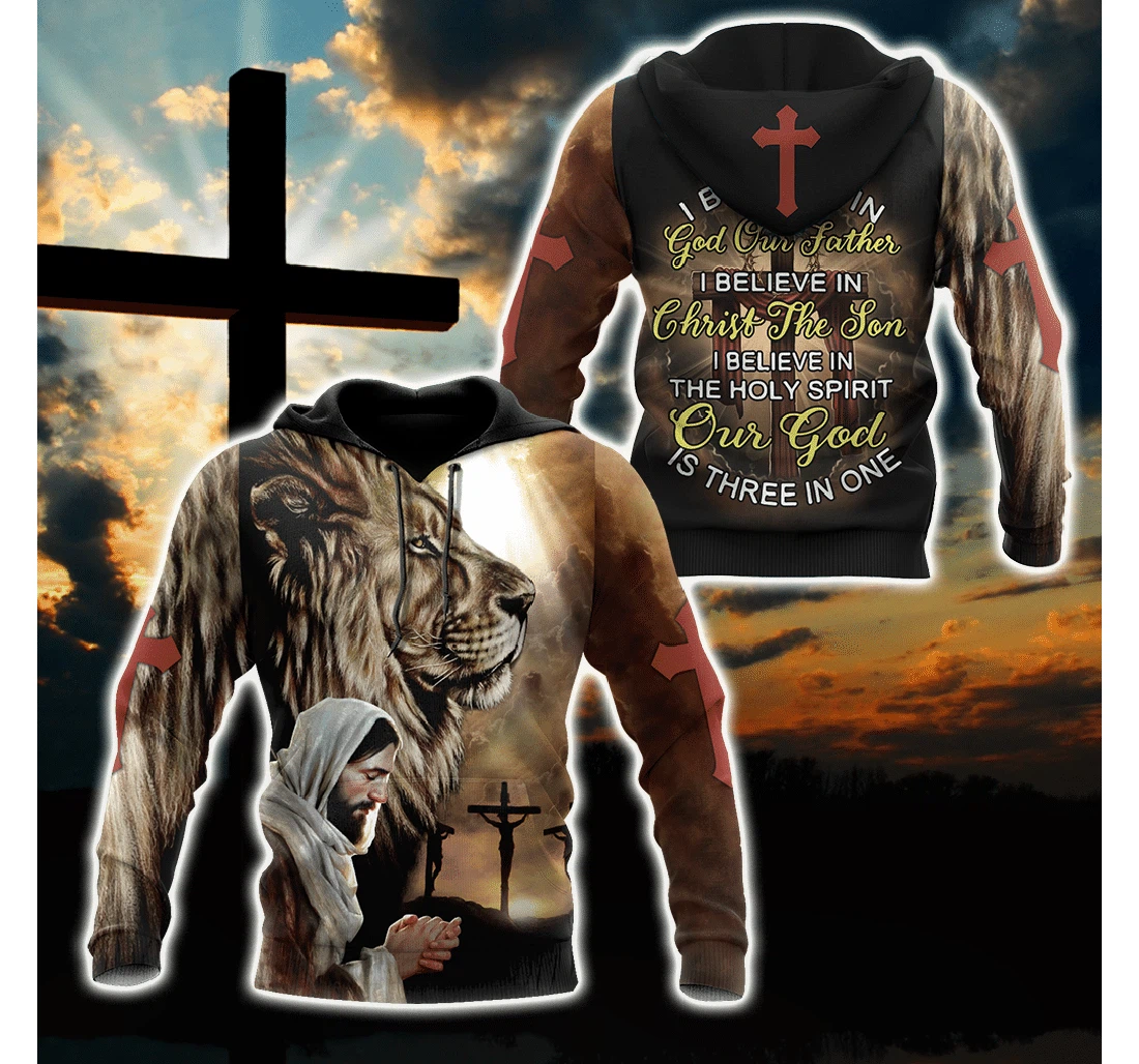 Personalized I Believe In Lion Jesus Christian - 3D Printed Pullover Hoodie