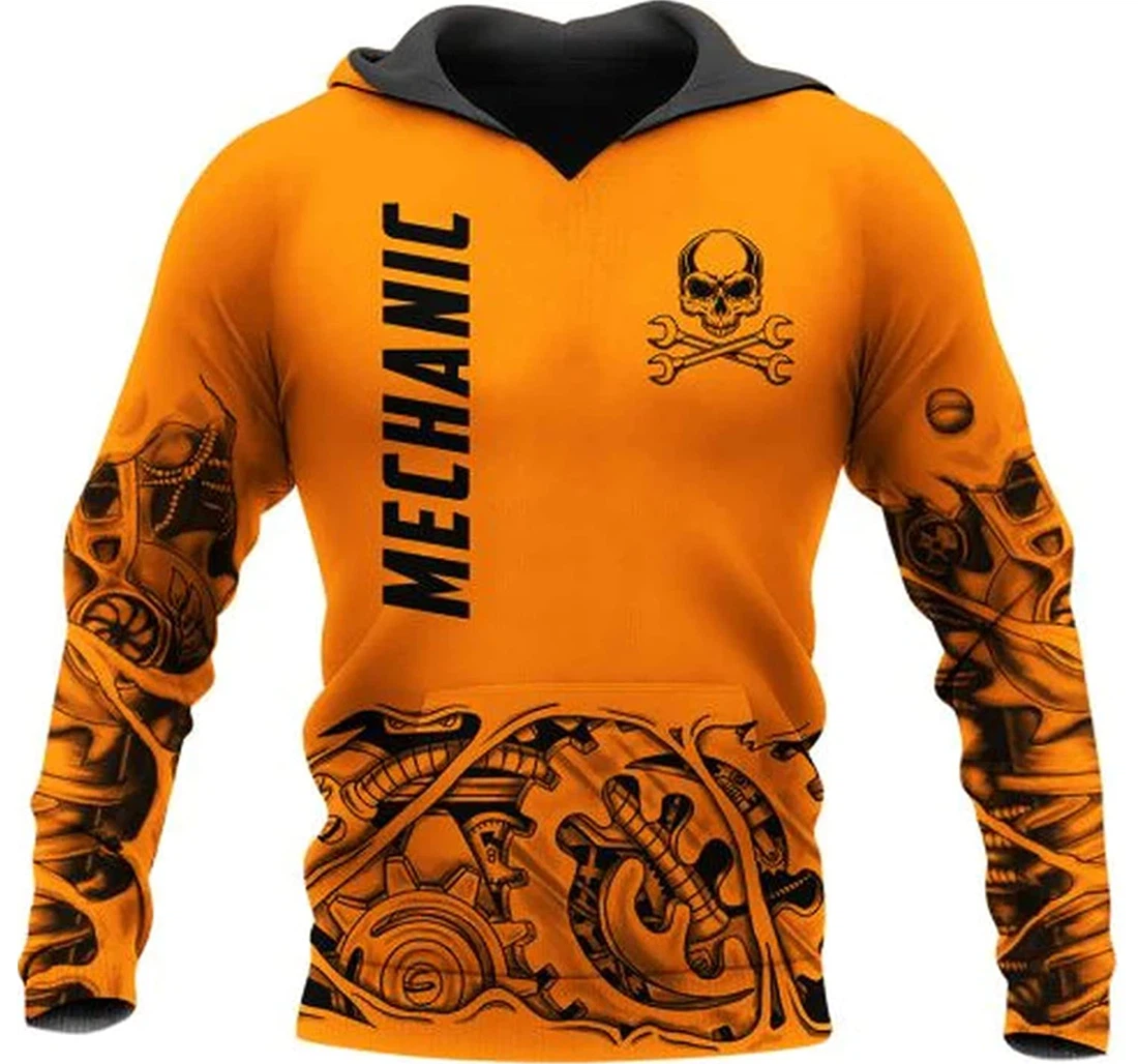 Personalized Orange Mechanic Family - 3D Printed Pullover Hoodie