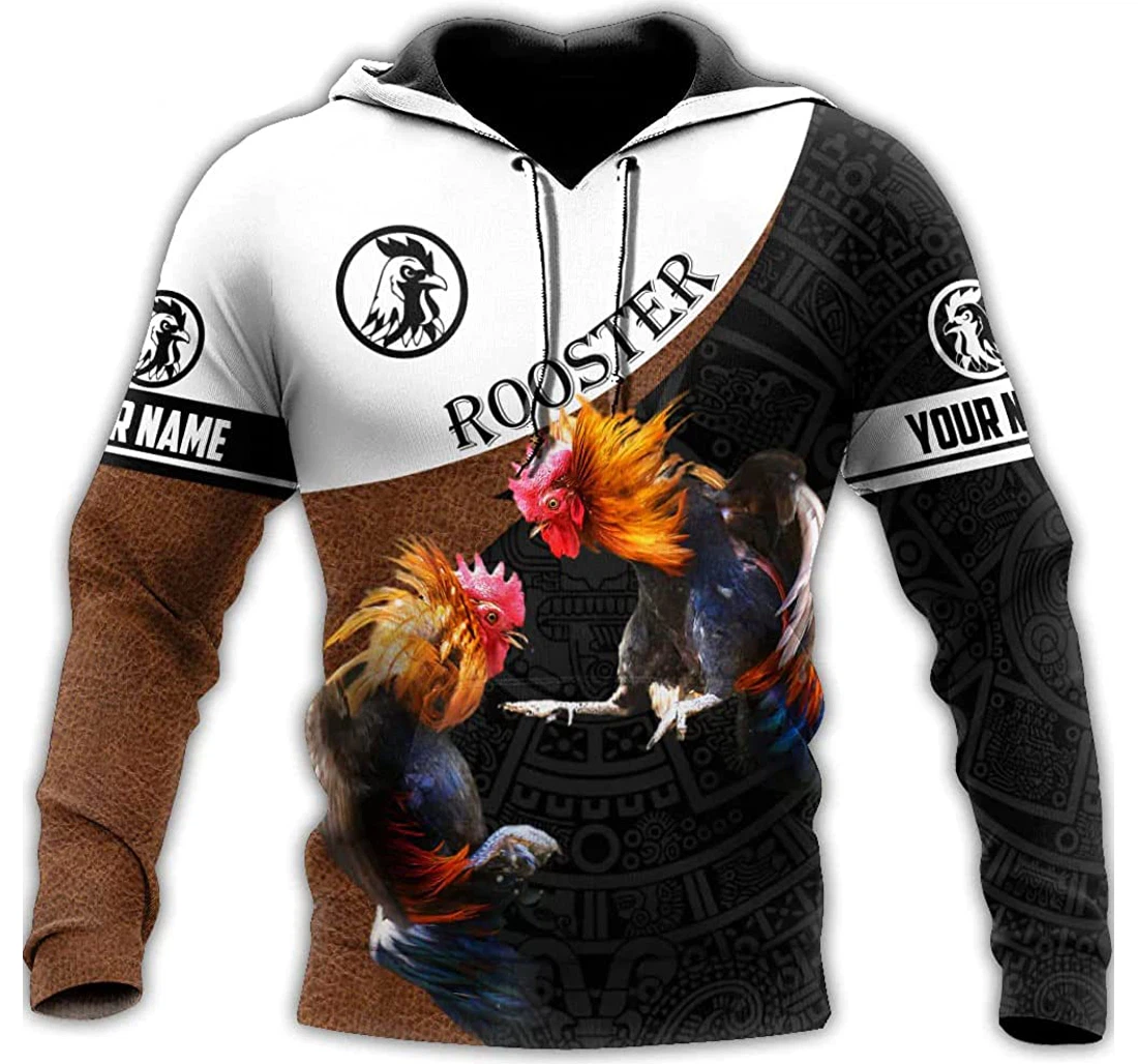 Personalized Aztec Mexico Rooster Fighting Rooster Lovers Us Family Mexican - 3D Printed Pullover Hoodie