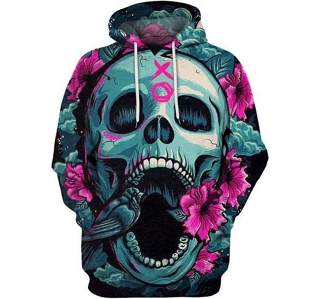 Personalized Skull Flower Over Father Day - 3D Printed Pullover Hoodie