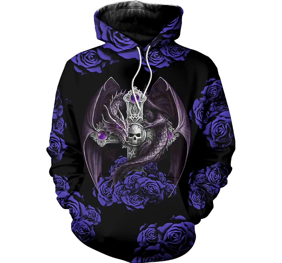 Personalized Purple Spring Comfortable Fall Harajuku Top - 3D Printed Pullover Hoodie