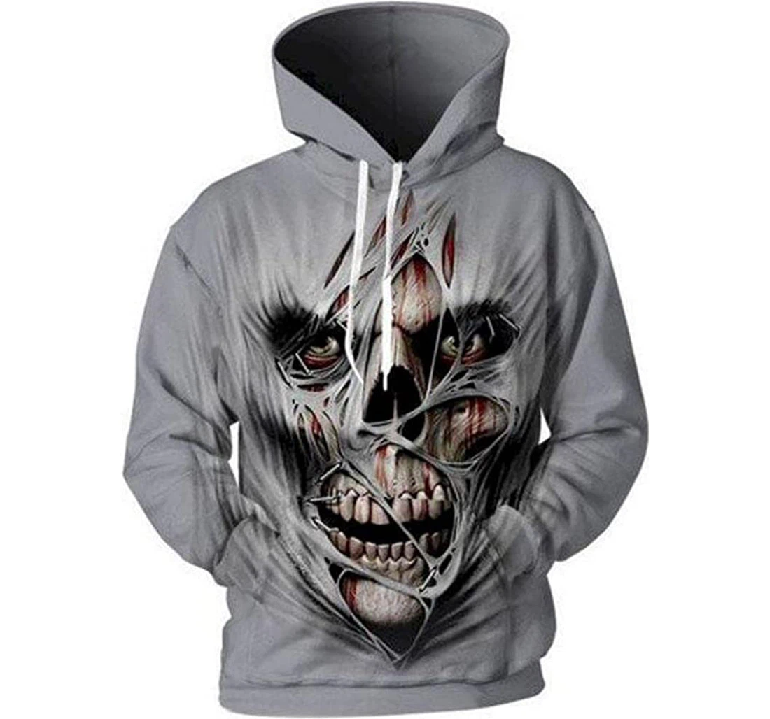 Creepy Skull Custom Father Day - 3D Printed Pullover Hoodie