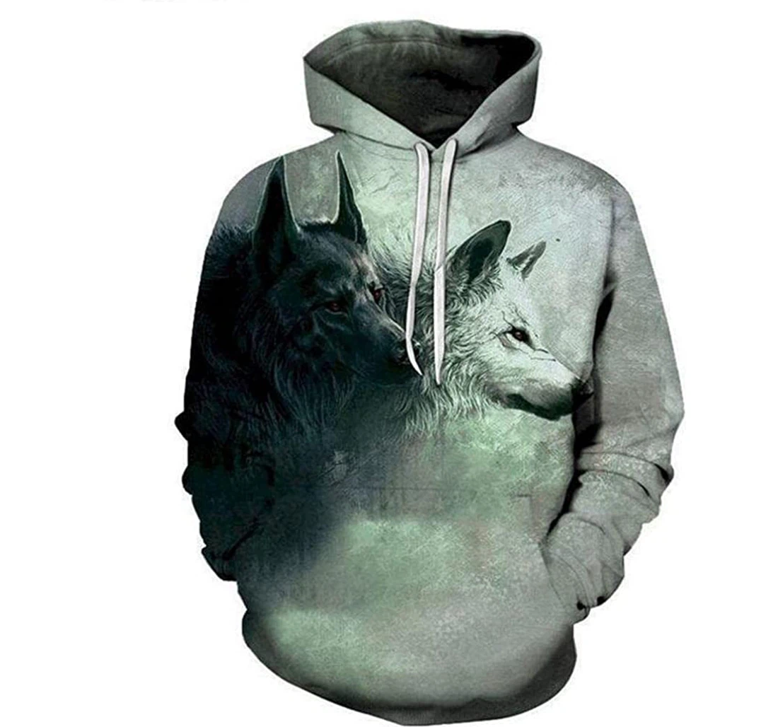 Personalized Dark Conscience Wolf Over 2 Father Day - 3D Printed Pullover Hoodie