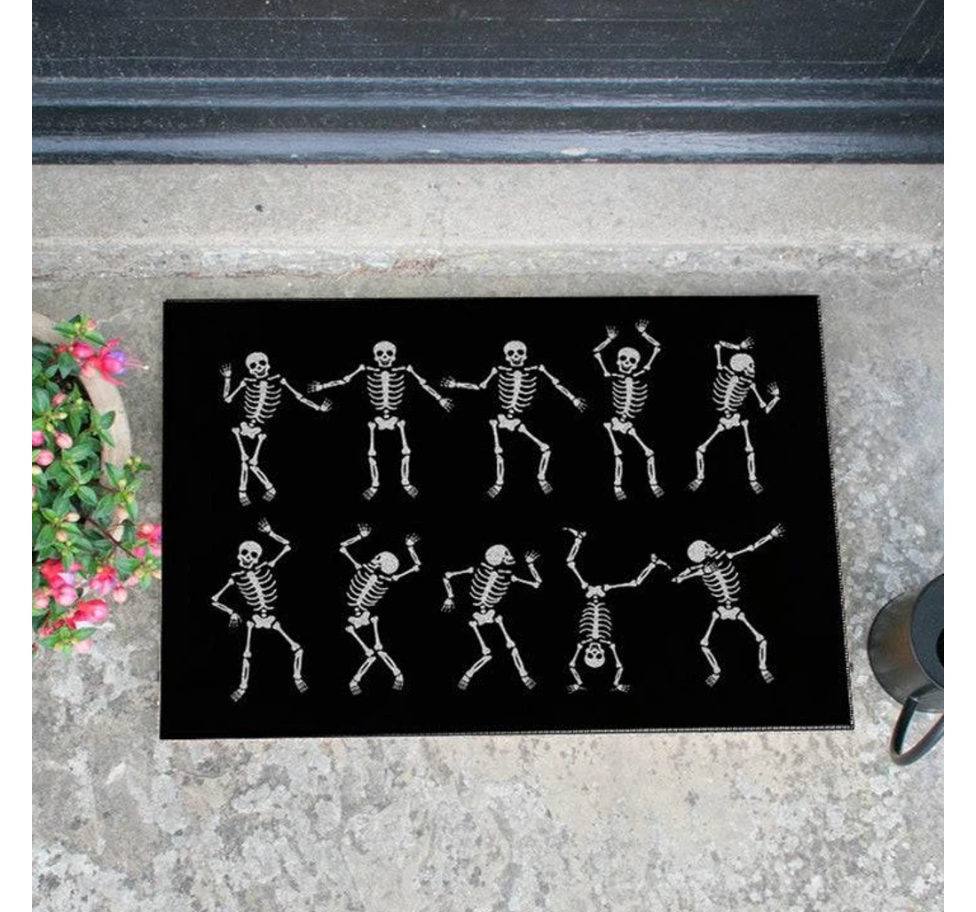 Halloween Skeleton Dancing Skeleton Halloween Anti-Slip, Water-Absorbent Doormat